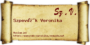 Szpevák Veronika névjegykártya